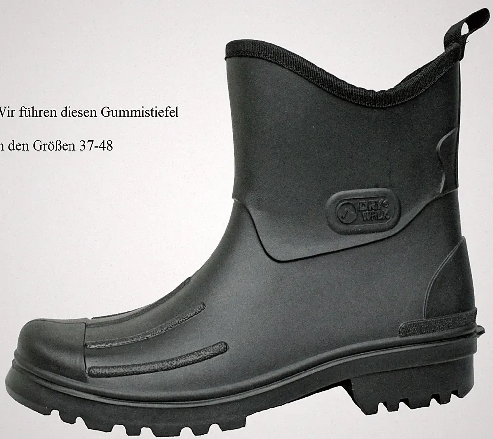 Hochwertiger Herren Gummistiefel Halbstiefel schwarz Peter Größe 37-48