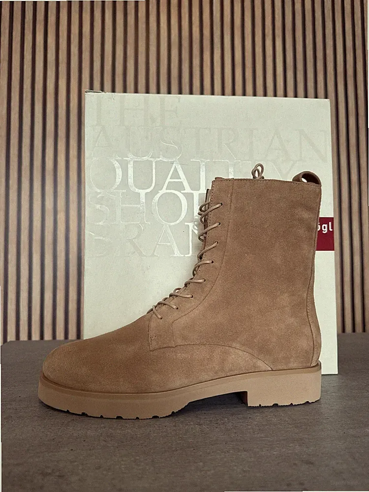 Högl Challenger Stiefel Damen Stiefeletten Ankle Boots Schuhe Leder Gr.41 Toffee