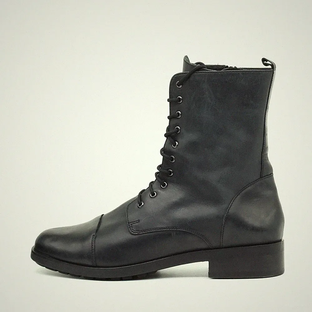 Högl Damen 1691 Stiefel Schwarz Leder Hoch Boots Stiefeletten EU 40
