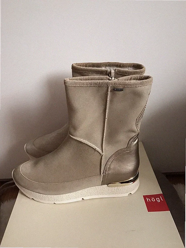 Högl Damen Stiefel Neu Gr 37,5 Wild Leder Kitz Swarovski Steine GoreTex NP 240€