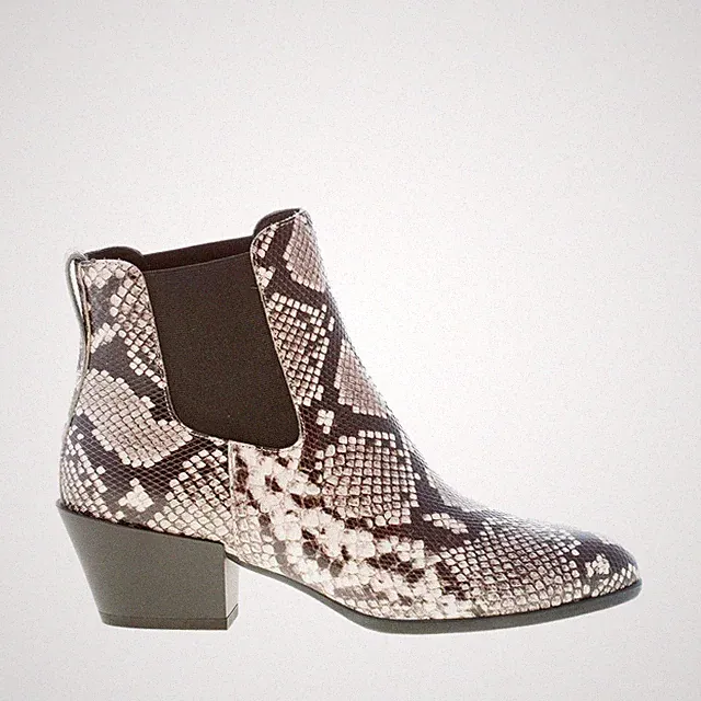 HOGAN damen schuhe natürlich pyton print leder H401 texan stiefelette