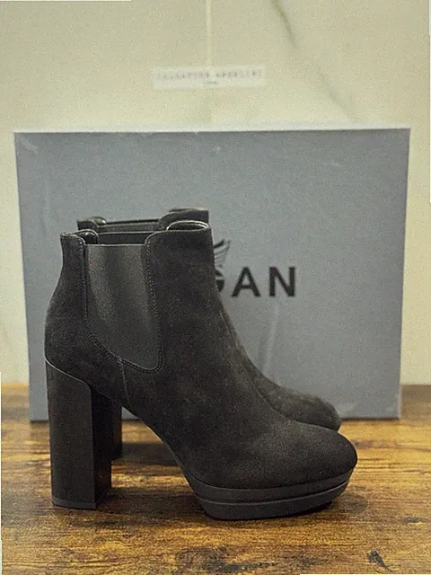 Hogan Interactive Stiefelette Veloursleder Schwarz Mit Absatz Casual Hogan Frau