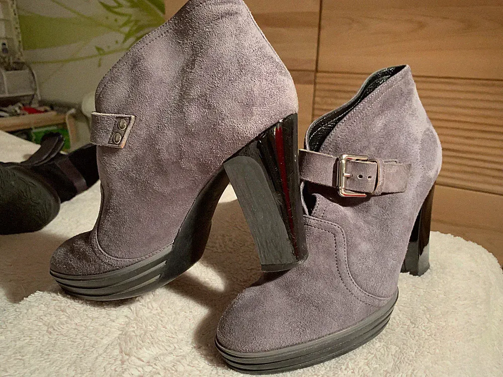 HOGAN PLATEAU STIEFELETTEN DAMEN SCHUHE ANKLE BOOTS BOOTIES PUMPS GRAU GR. 36,5
