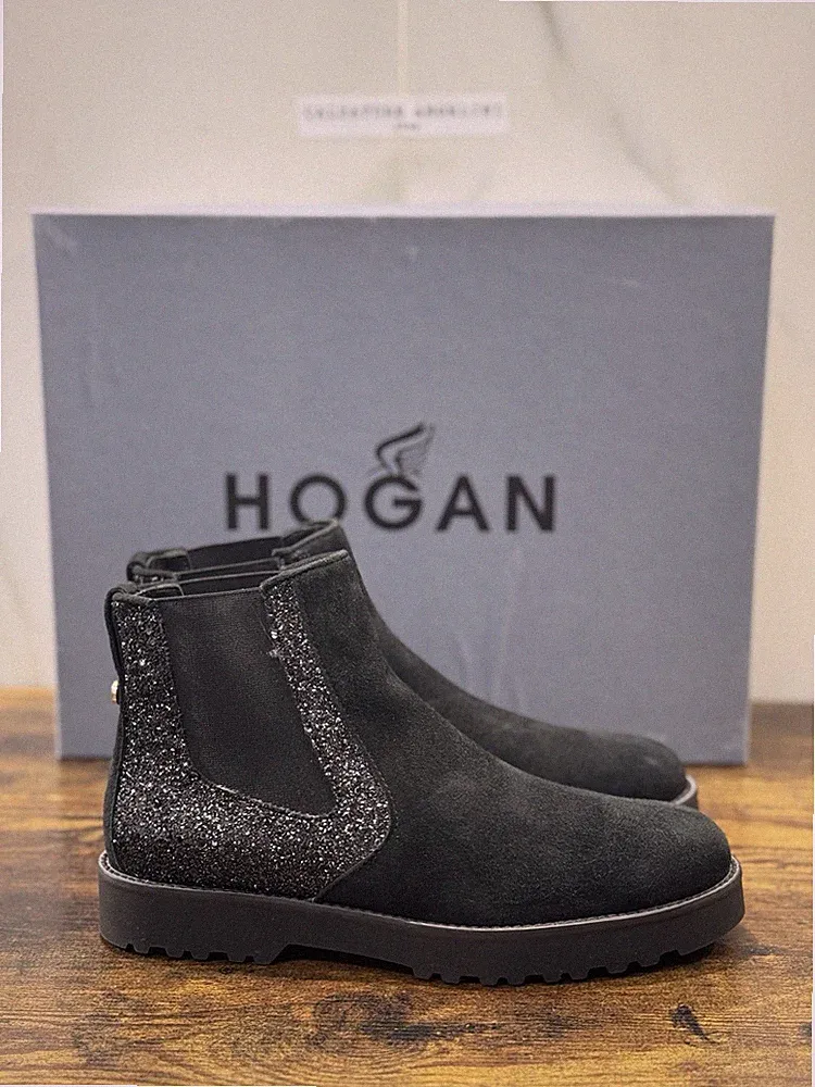 Hogan Stiefelette Suede Schwarz Chelsea Boot Casual Hogan Damen 38