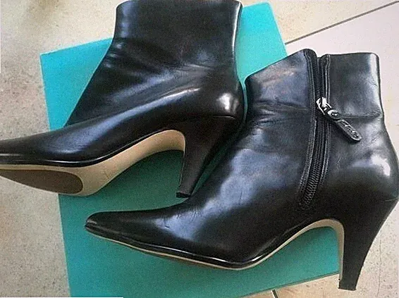 hohe Booties Stiefel CLARK´s - KAFFiA LEAF ` 37,5 / 4,5 - Schwarz - High Heel