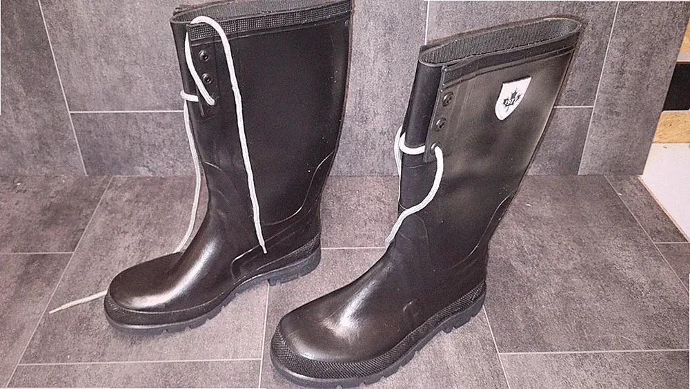 hohe Damen Gummistiefel Gartenschuhe Freizeitschuhe Gr.38 schwarz kaum getragen