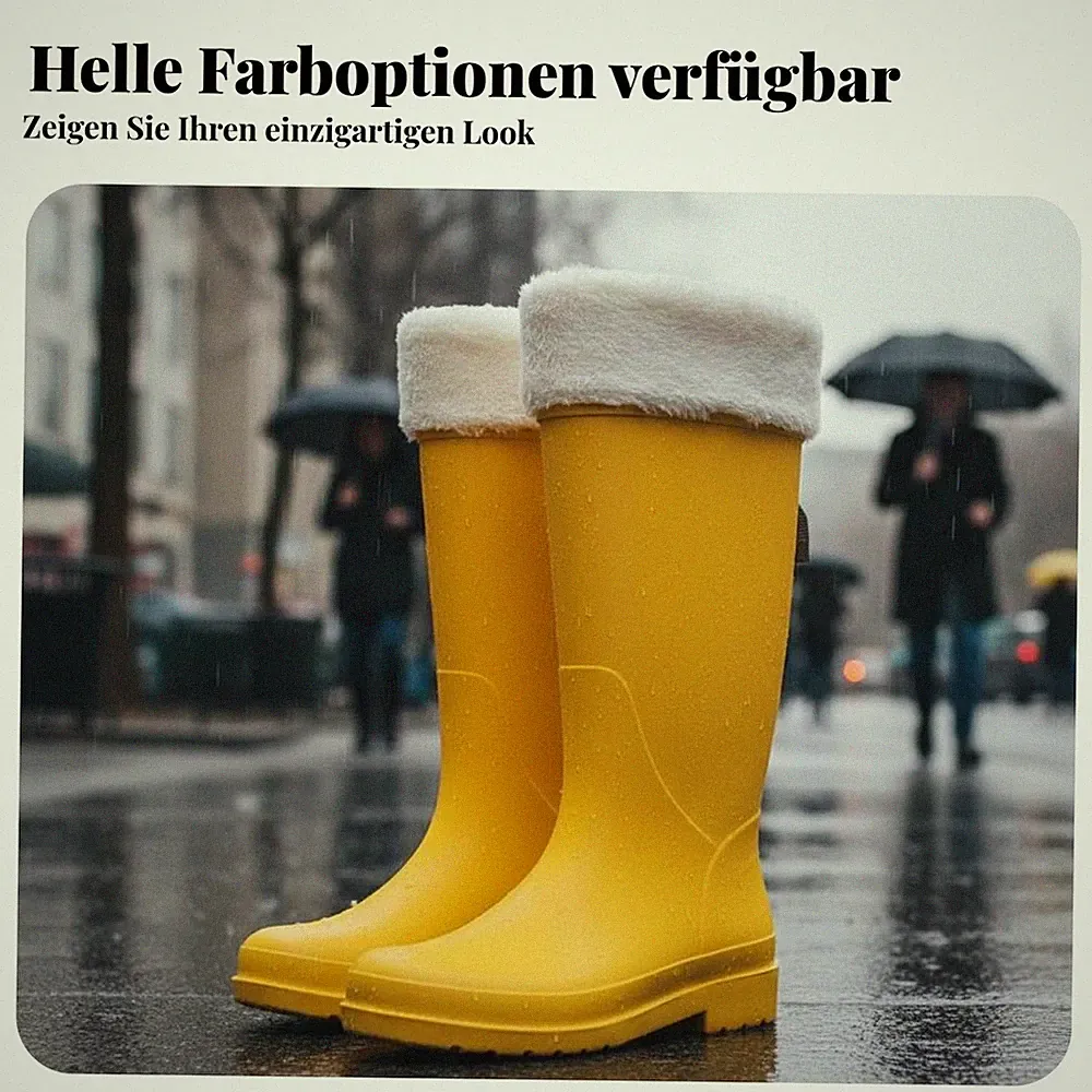 Hohe Damen-Regenstiefel herausnehmbares Futter gefütterte Gummistiefel