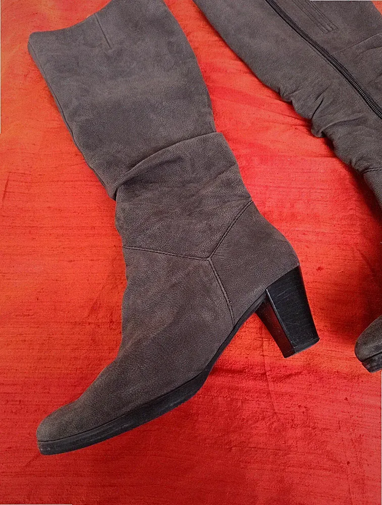 Hohe Stiefel Gabor 6 39 Breite M braun Wildleder Absatz 6,5 kaum getragen top!