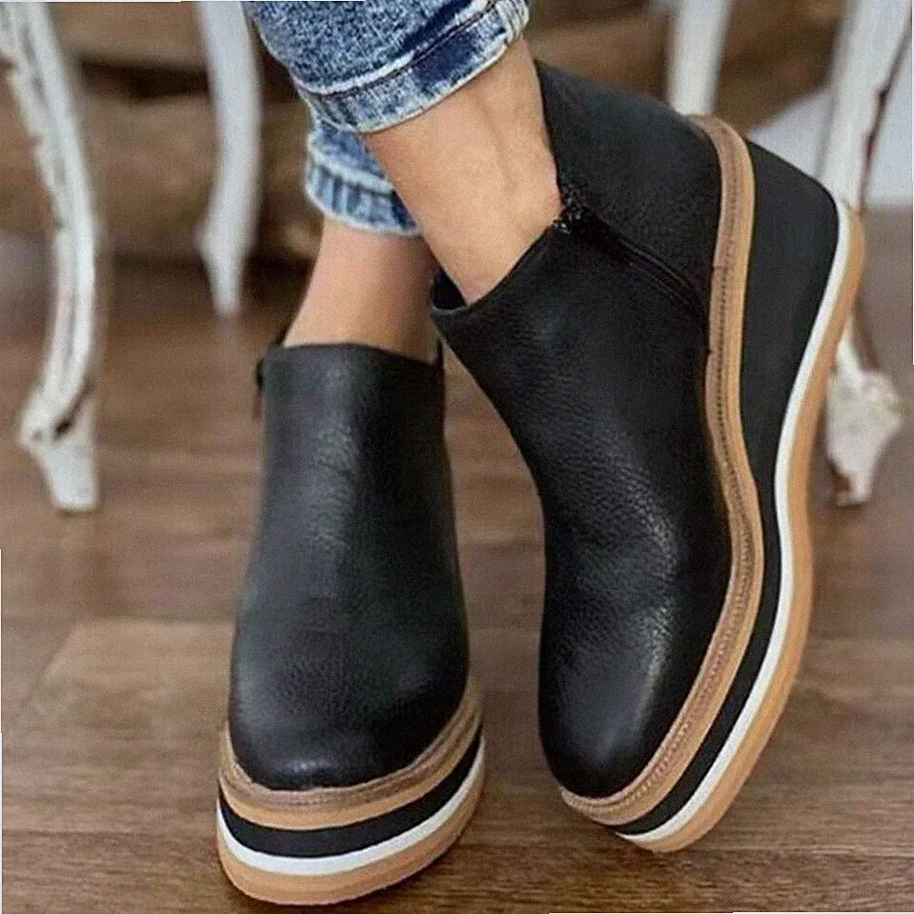 Hohem Absatz Plateaustiefel Modische Chelsea-Stiefel, Mit Damen-Stiefeletten