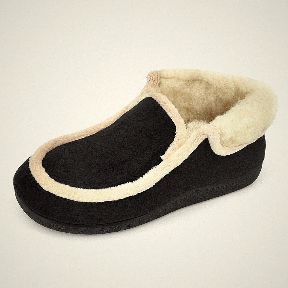 Hüttenschuhe Damen mit Fußbett Winter Hausschuhe Muttertag Unisex Plüsch Pant...