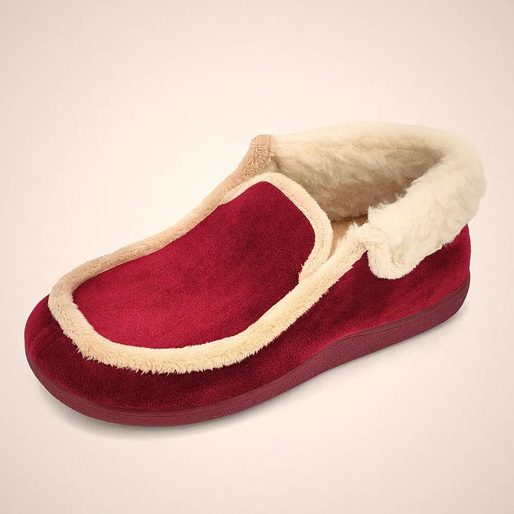Hüttenschuhe Winterschuhe Damen mit Fußbett Winter Hausschuhe Muttertag Unise...