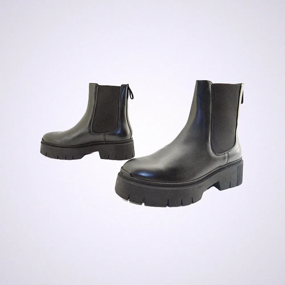 Hugo Boss Bootie Stiefel Chelsea Boots Schwarz Leder Stiefeletten Plateau Gr.40