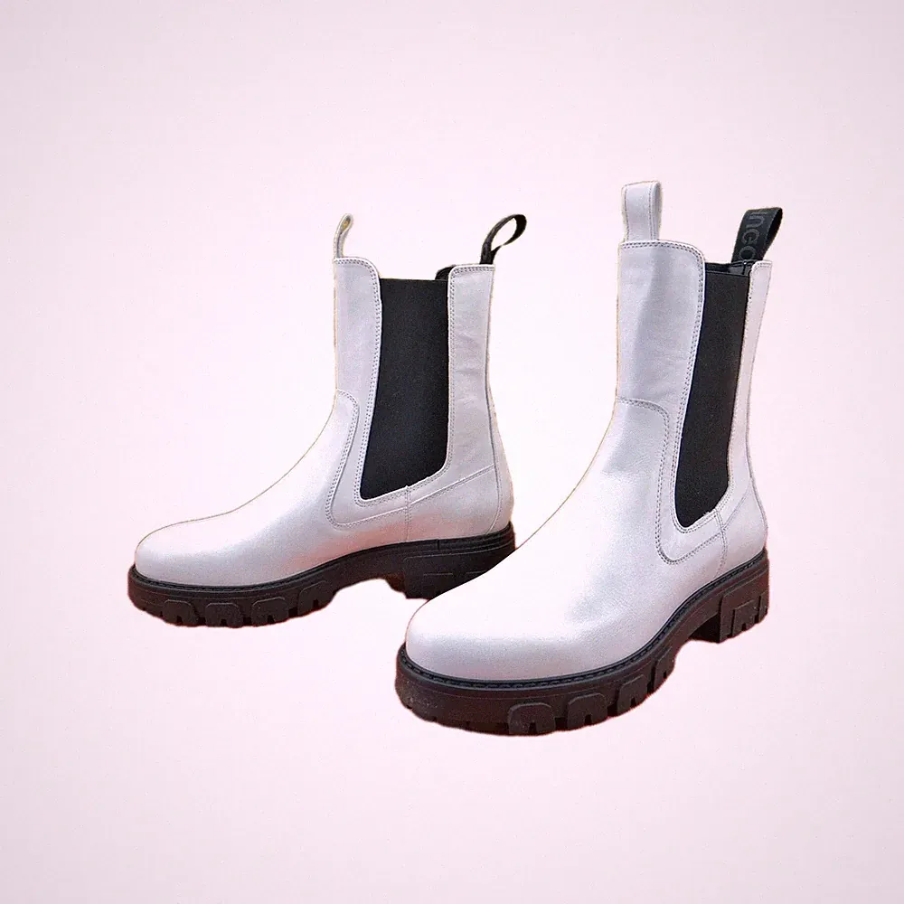 Hugo Boss Stiefel Chelsea Boots Weiß Leder Stiefeletten Damen Schuhe Gr.39