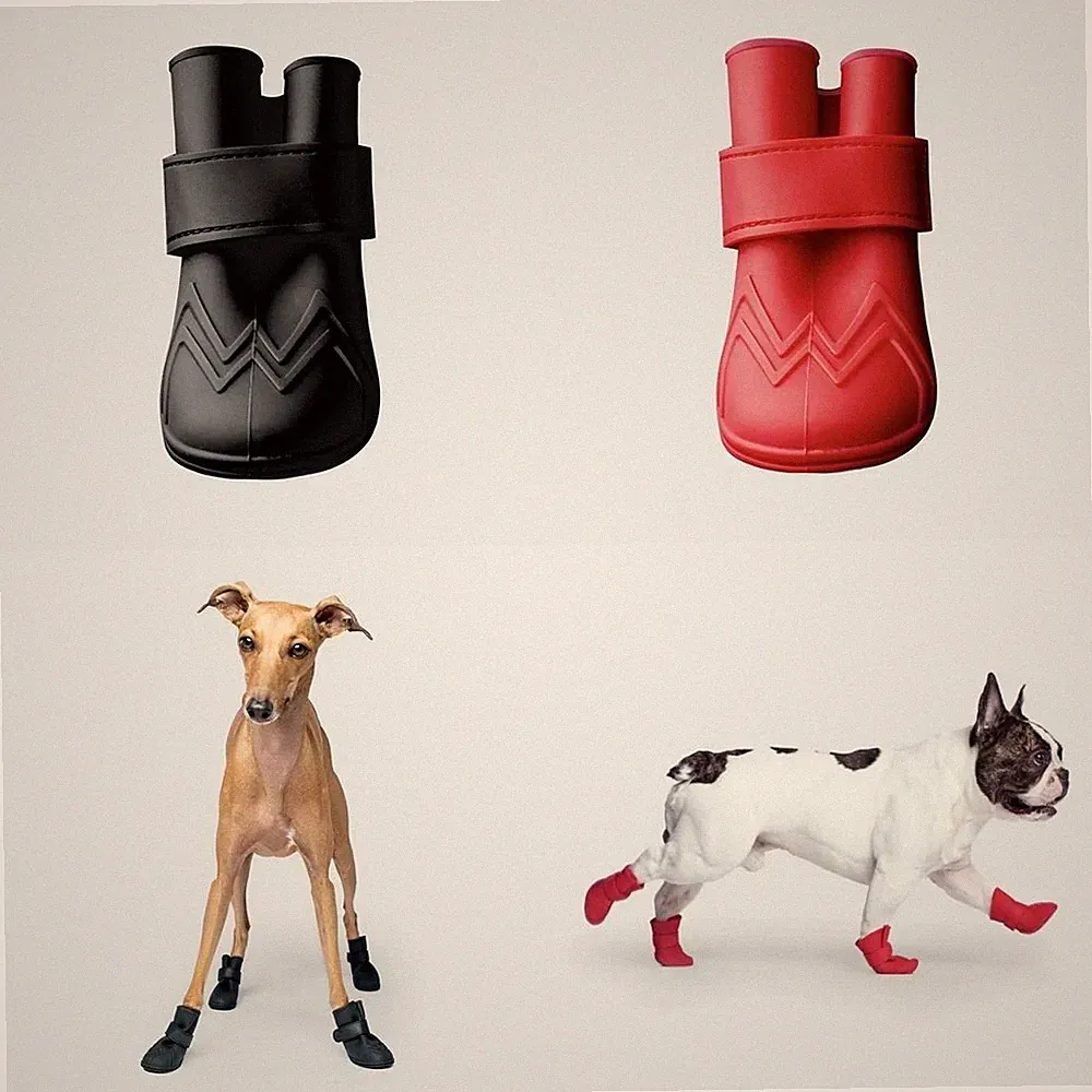 Hundeschuhe Gummistiefel ungefüttert Canada Pooch Schwarz oder Rot