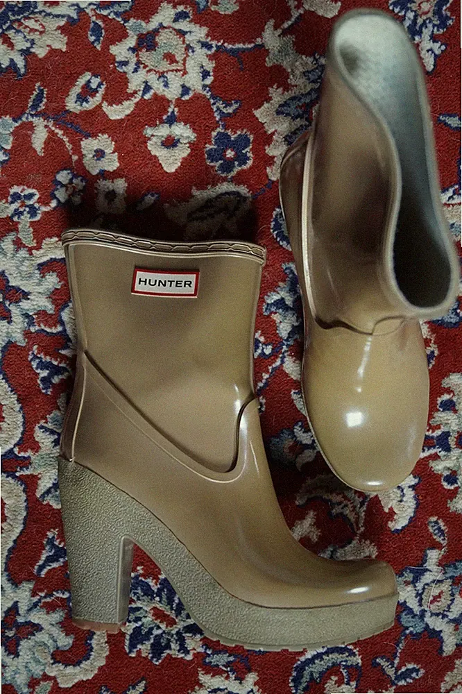Hunter Boot Arine High Heel Gummistiefel Größe 38 EU 5UK Rubber Rain ähl. Lapins