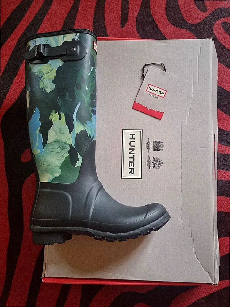 ❤️ HUNTER Boots Gummistiefel 189€ Festival Botanical Print 7 Stiefel 40 41 green