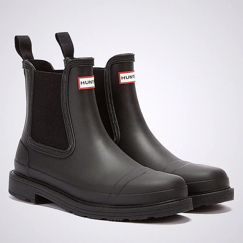 Hunter Commando Chelsea Damen Schwarze Stiefel