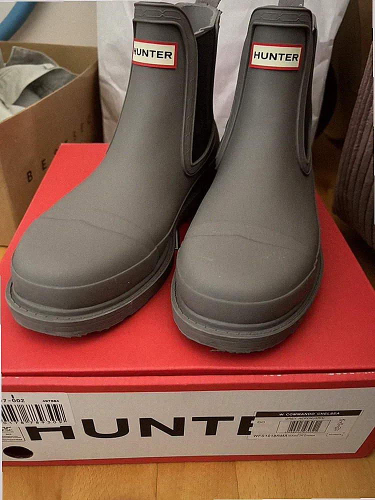 Hunter Damen Gummistiefel 37 Grau Chelsea 1x Getragen Wie Neu!