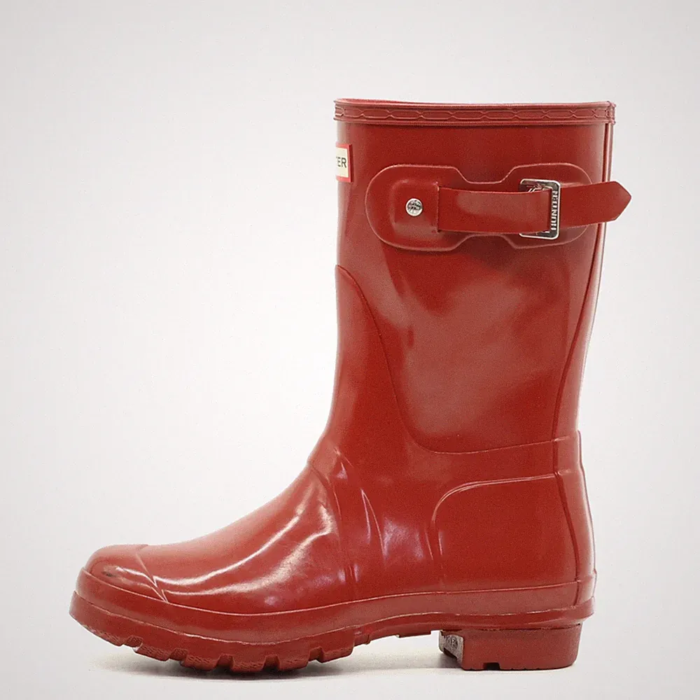 Hunter Damen Original Short Stiefel Rot Gummi Wetterfest Gummistiefel EU 38