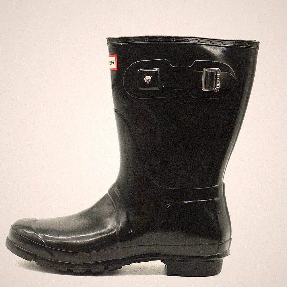 Hunter Damen Original Short Stiefel Schwarz Rutschfest Gummistiefel EU 40/41