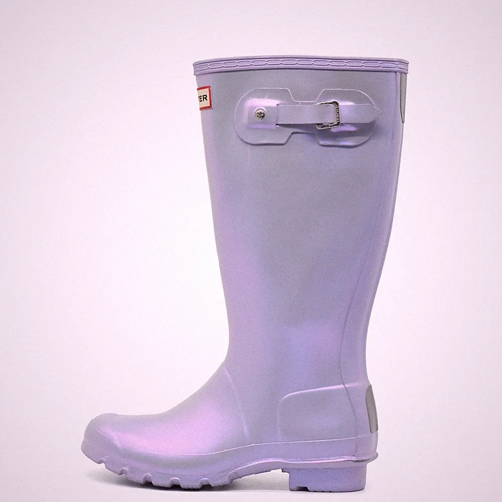 Hunter Damen Original Tall Gloss Stiefel lila schimmer hoch Gummistiefel EU 37