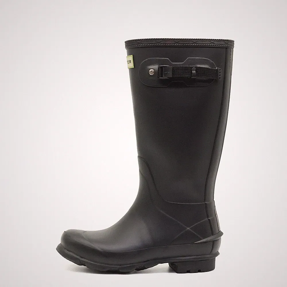 Hunter Damen Original Tall Stiefel Schwarz Gummi Hoch Sohle Gummistiefel EU 37