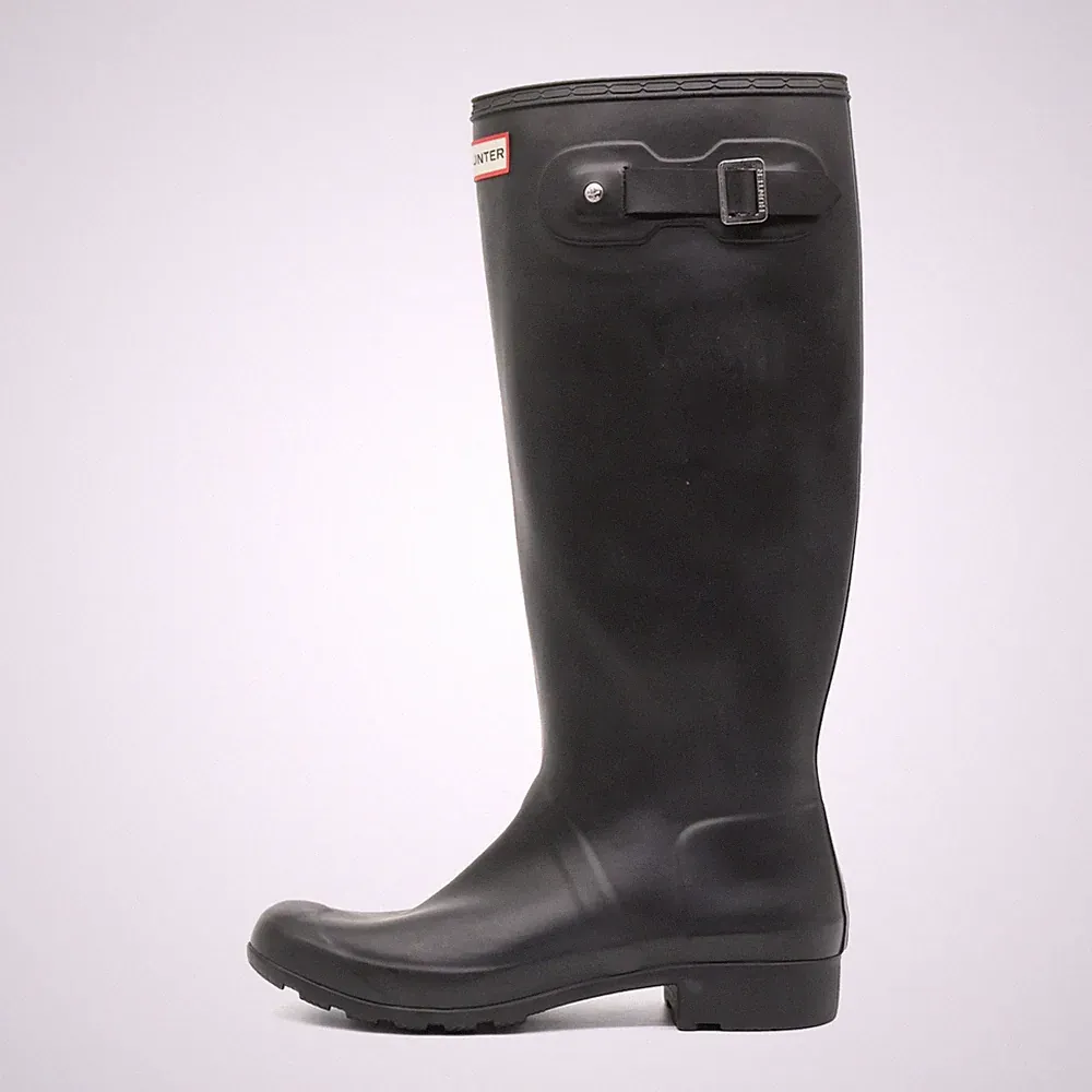 Hunter Damen Original Tall Stiefel Schwarz Gummi Kniehoch Gummistiefel EU 40/41