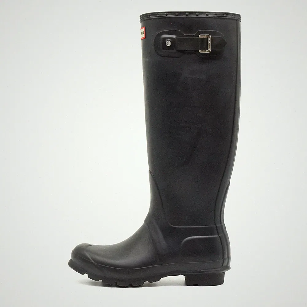 Hunter Damen Original Tall Stiefel Schwarz Gummi Schaft Gummistiefel EU 39