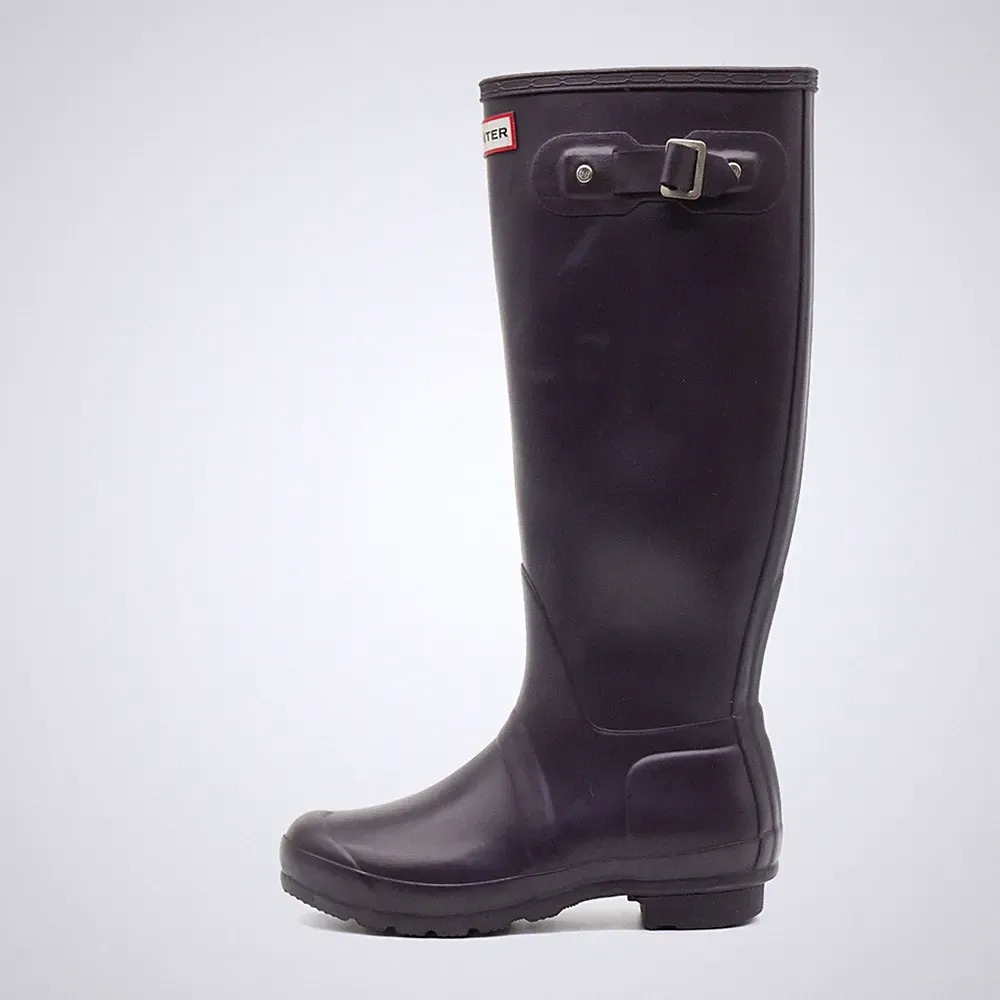 Hunter Damen Original Tall Stiefel schwarz Markenlogo Gummistiefel EU 39