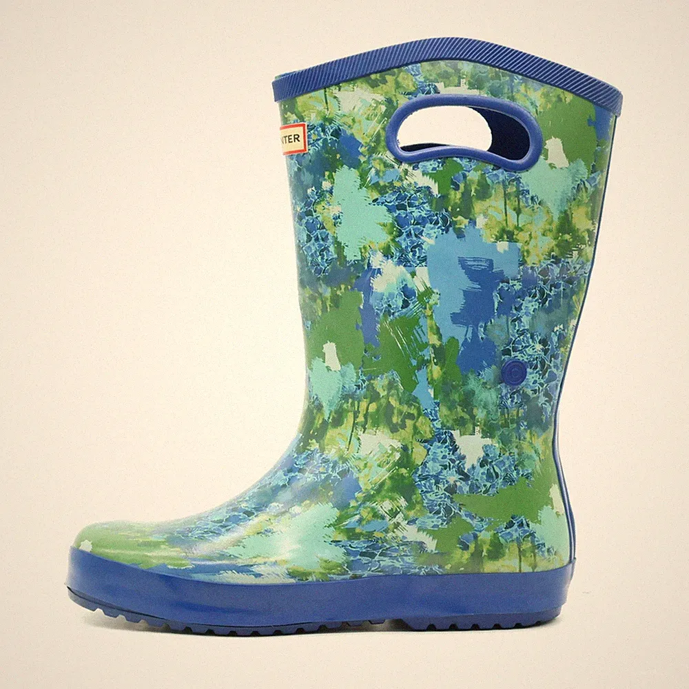 Hunter Damen Target Stiefel blau-grün Synthetik wasserdicht Regenstiefel EU 37