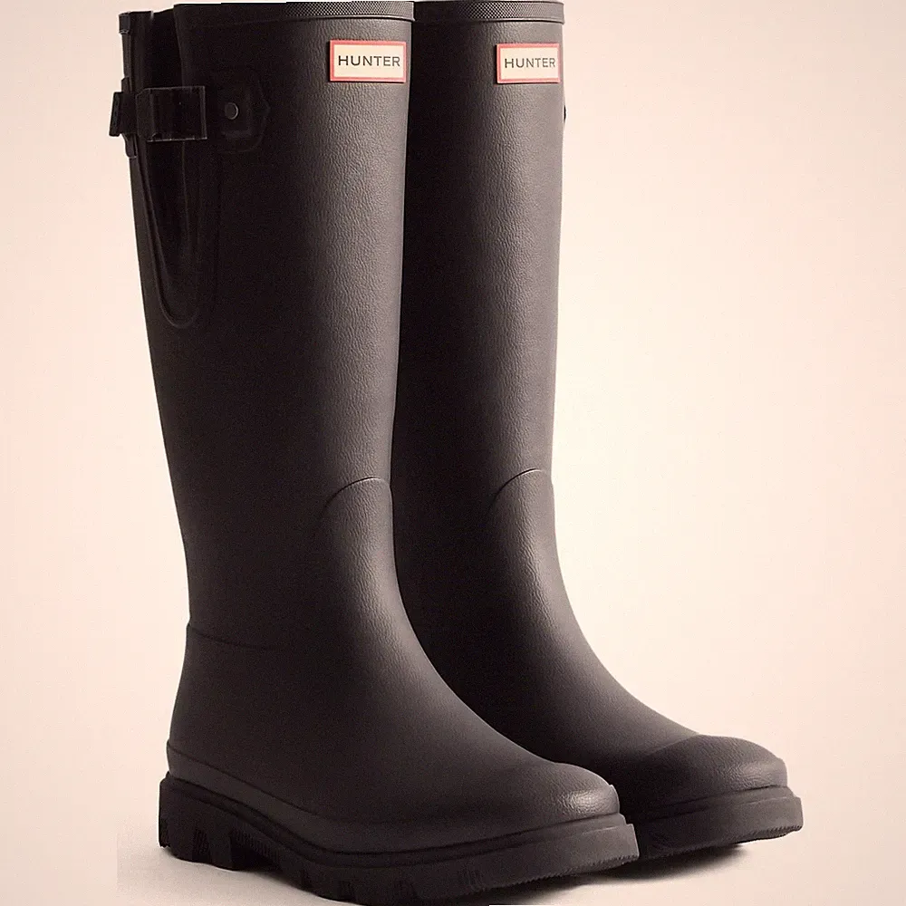 Hunter Downpour Adjustable Gummi Damen Schwarze Farbe Gummistiefel