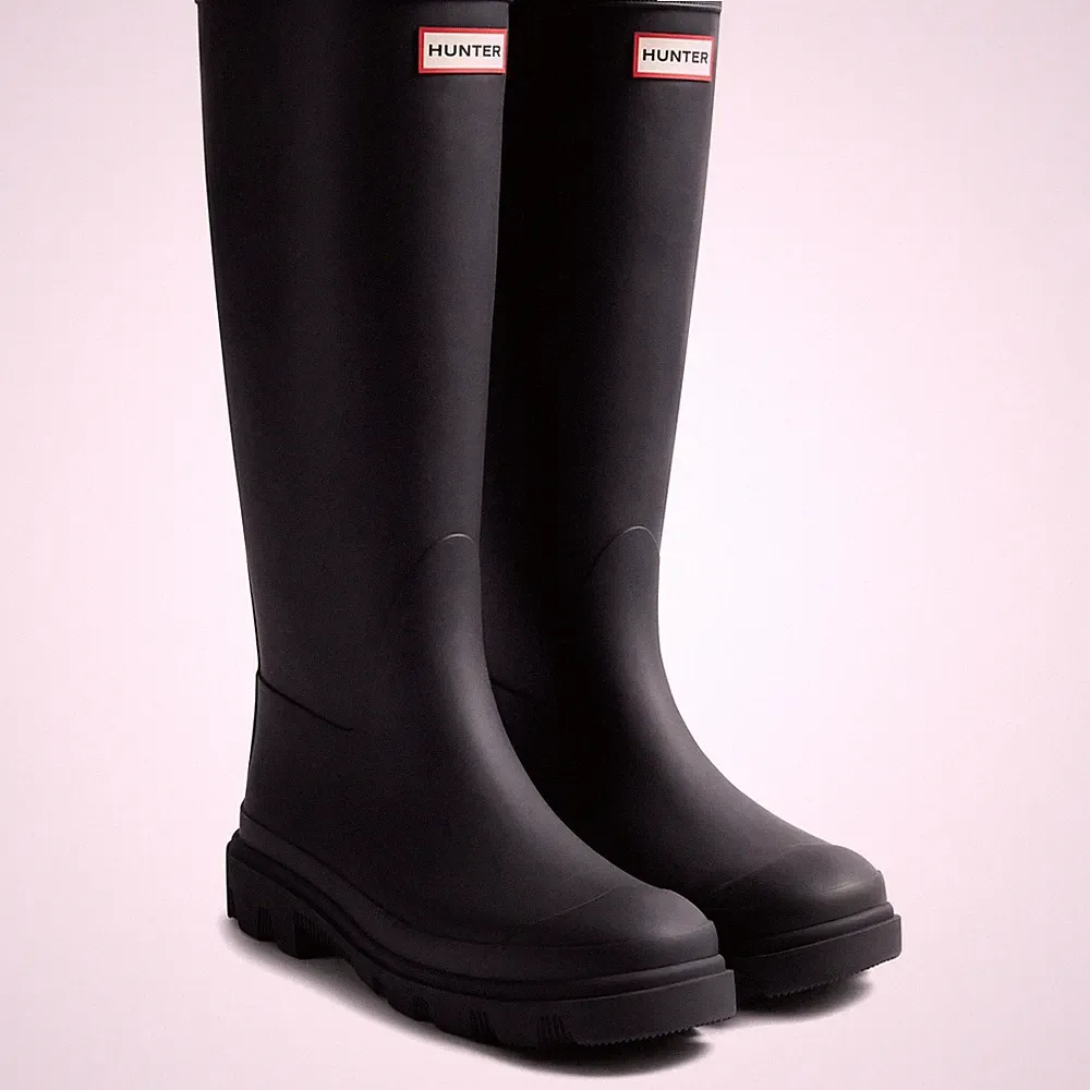 Hunter Downpour Tall Boot Damen Gummistiefel In Schwarz