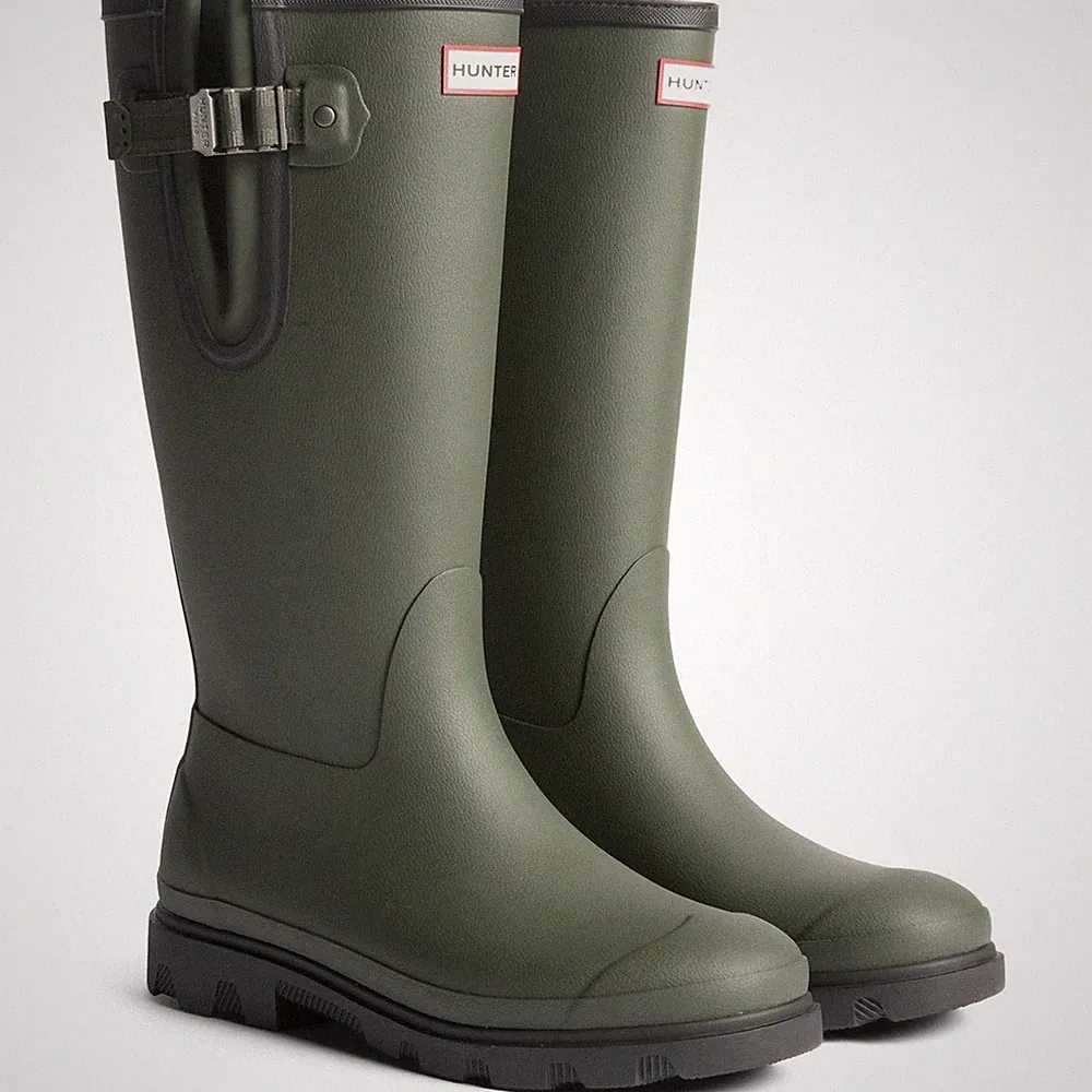 Hunter Field Downpour Gummistiefel Für Damen In Dunkeloliv/Schwarz