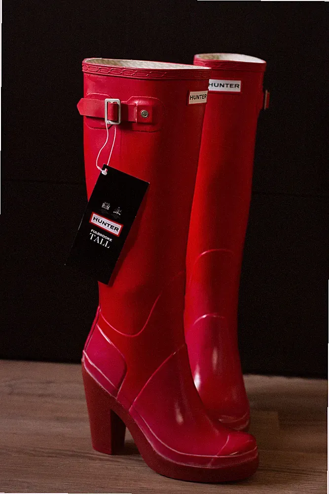 Hunter Fulbrooke Tall Absatz Gummistiefel Rot 35/36