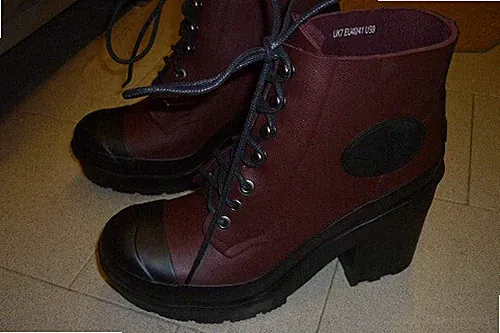 Hunter Gummi-Plateau-Stiefelette W Org Block Heel Lace Up Beye WFP1056RMA 40/41