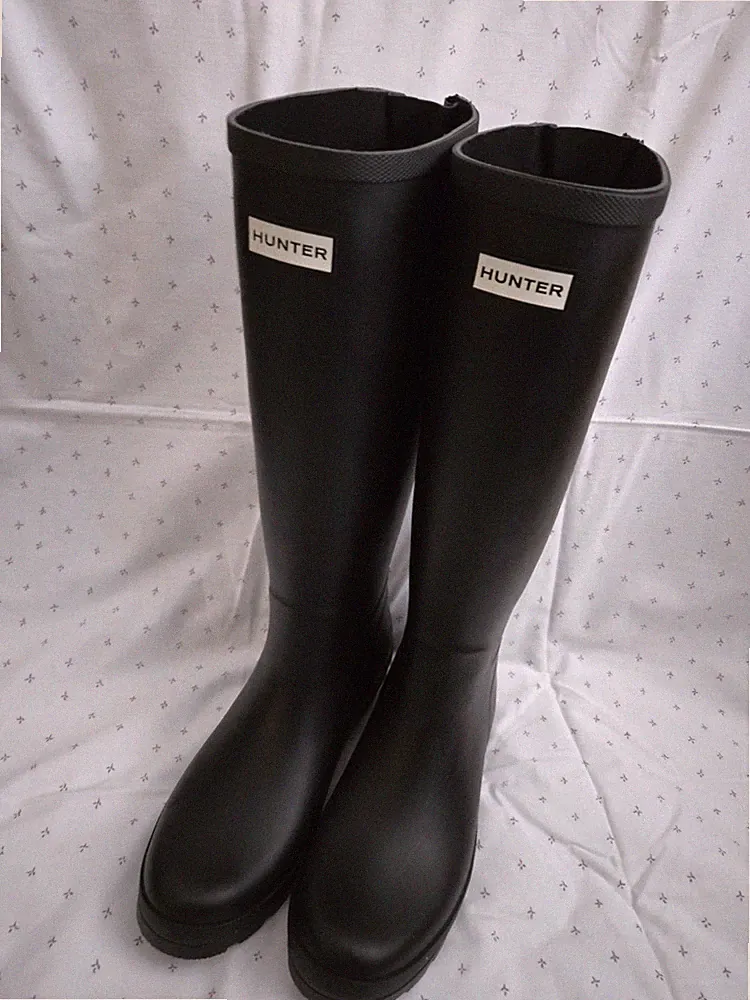 Hunter Gummistiefel 42 Highgrove Tall Back Adjustable Black Schwarz