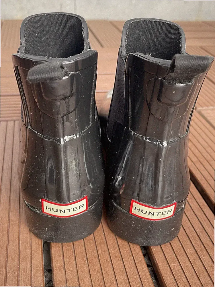 Hunter Gummistiefel Chelsea Gr. 36 Stiefelette Schwarz glänzend Glossy