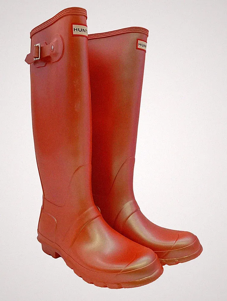 Hunter Gummistiefel Damen Casual Streetwear Hellorange Gr. 39