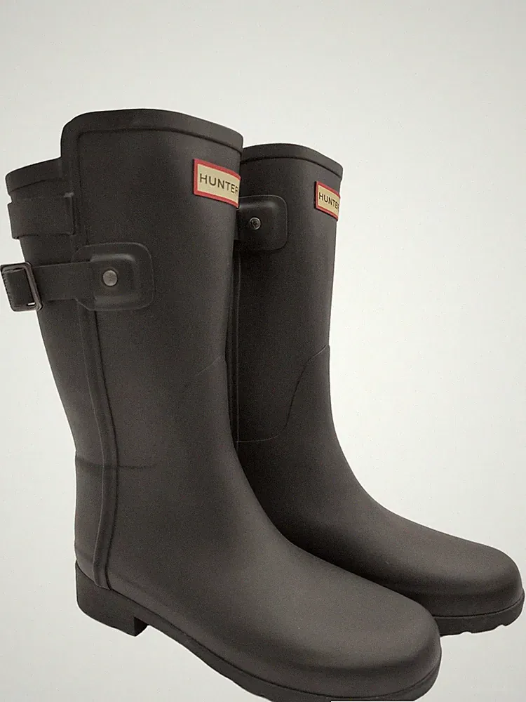 Hunter Gummistiefel Damen Gr. 36 Schwarz Casual Streetwear Logo