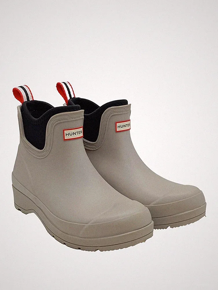 HUNTER Gummistiefel Damen Stiefel Gr. DE 36 hellgrau-schwarz-rot Casual-Look