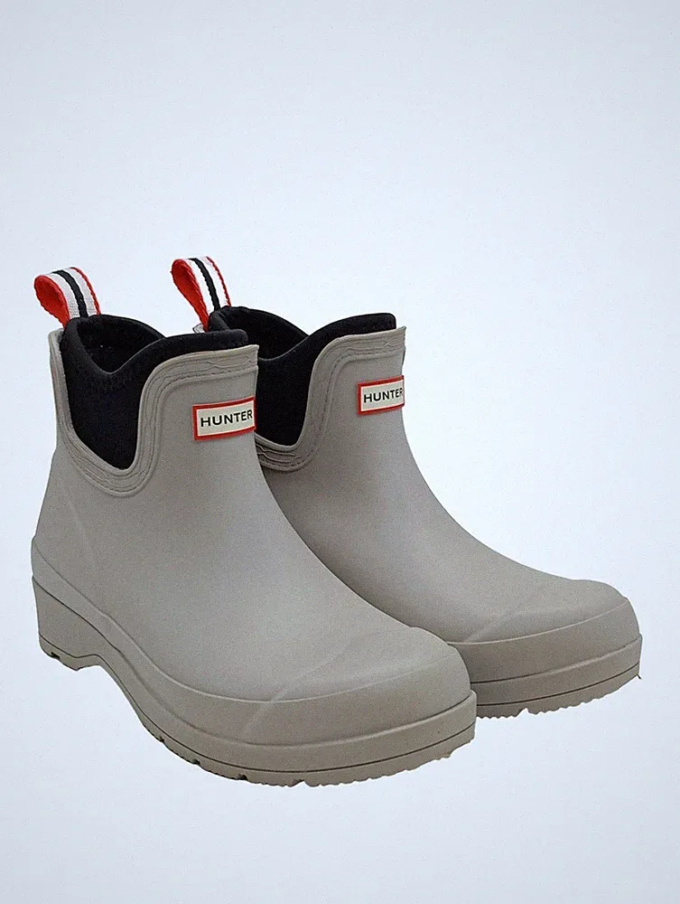 HUNTER Gummistiefel Damen Stiefel Gr. DE 36 hellgrau-schwarz-rot Casual-Look