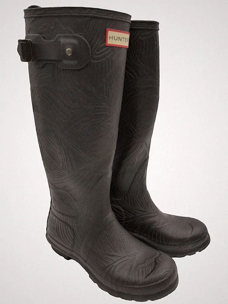 HUNTER Gummistiefel Damen Stiefel Gr. DE 38 schwarz Casual-Look