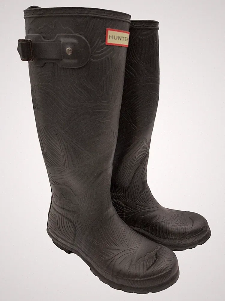 HUNTER Gummistiefel Damen Stiefel Gr. DE 38 schwarz Casual-Look