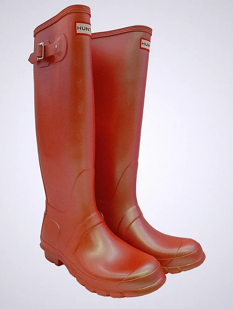 HUNTER Gummistiefel Damen Stiefel Gr. DE 39 hellorange Casual-Look