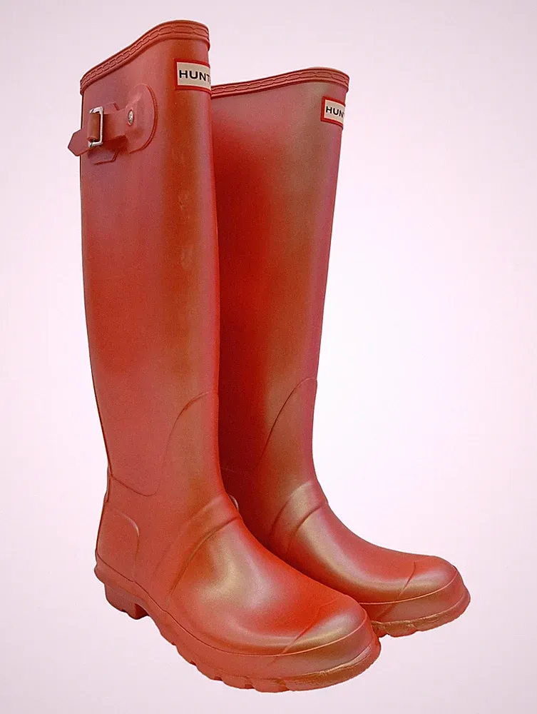 HUNTER Gummistiefel Damen Stiefel Gr. DE 39 hellorange Casual-Look