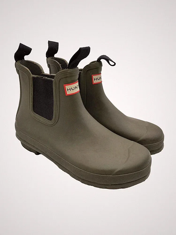 HUNTER Gummistiefel Damen Stiefel Gr. DE 40,5 khaki Casual-Look