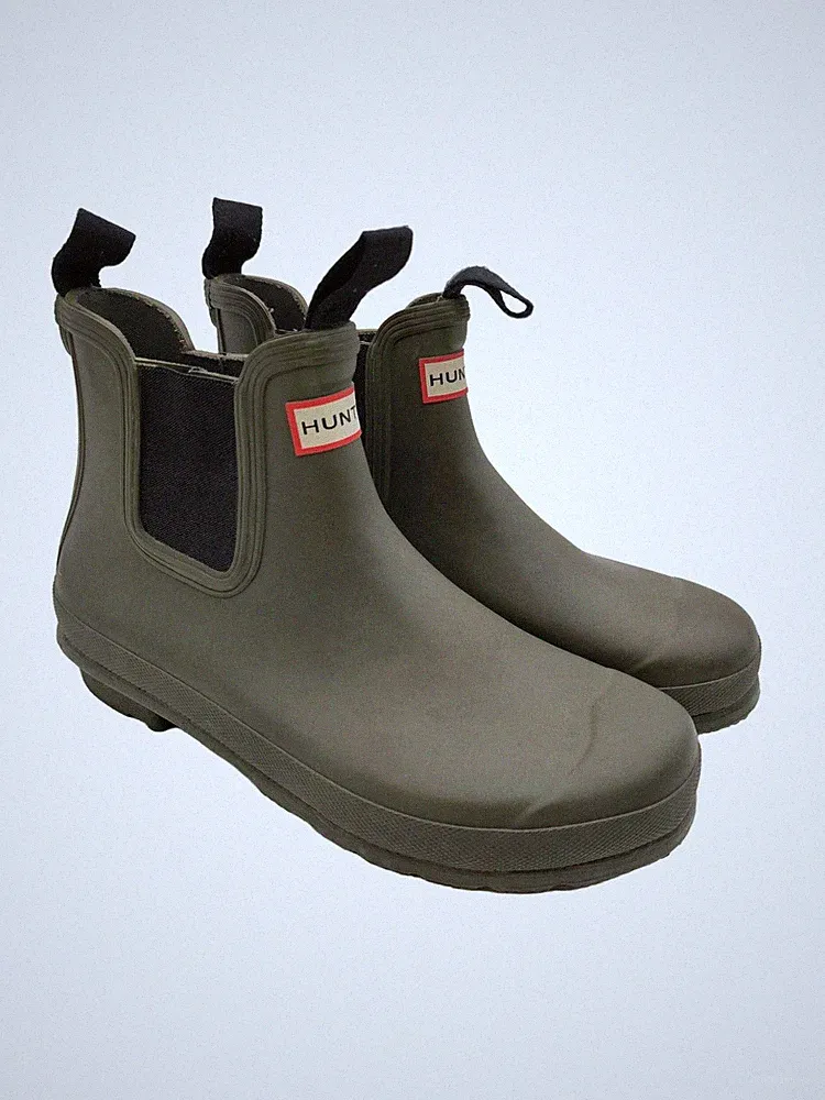 HUNTER Gummistiefel Damen Stiefel Gr. DE 40,5 khaki Casual-Look