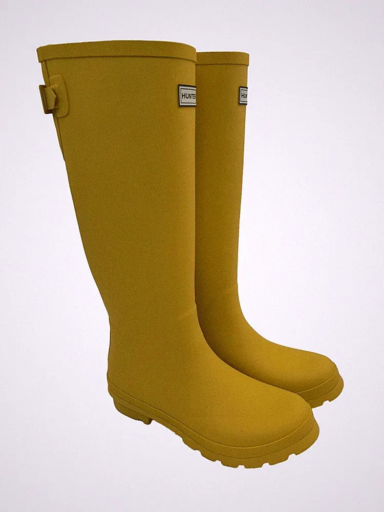 HUNTER Gummistiefel Damen Stiefel Gr. DE 40 blassgelb Casual-Look