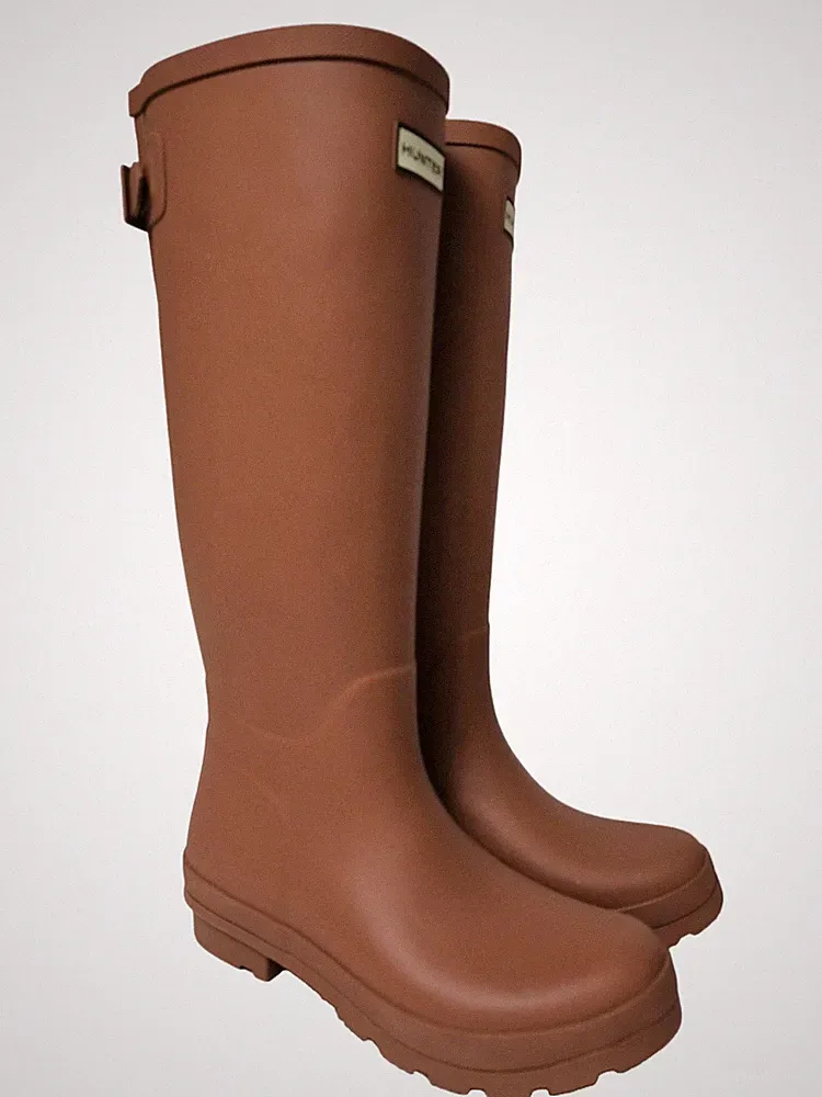 HUNTER Gummistiefel Damen Stiefel Gr. DE 40 braun Casual-Look