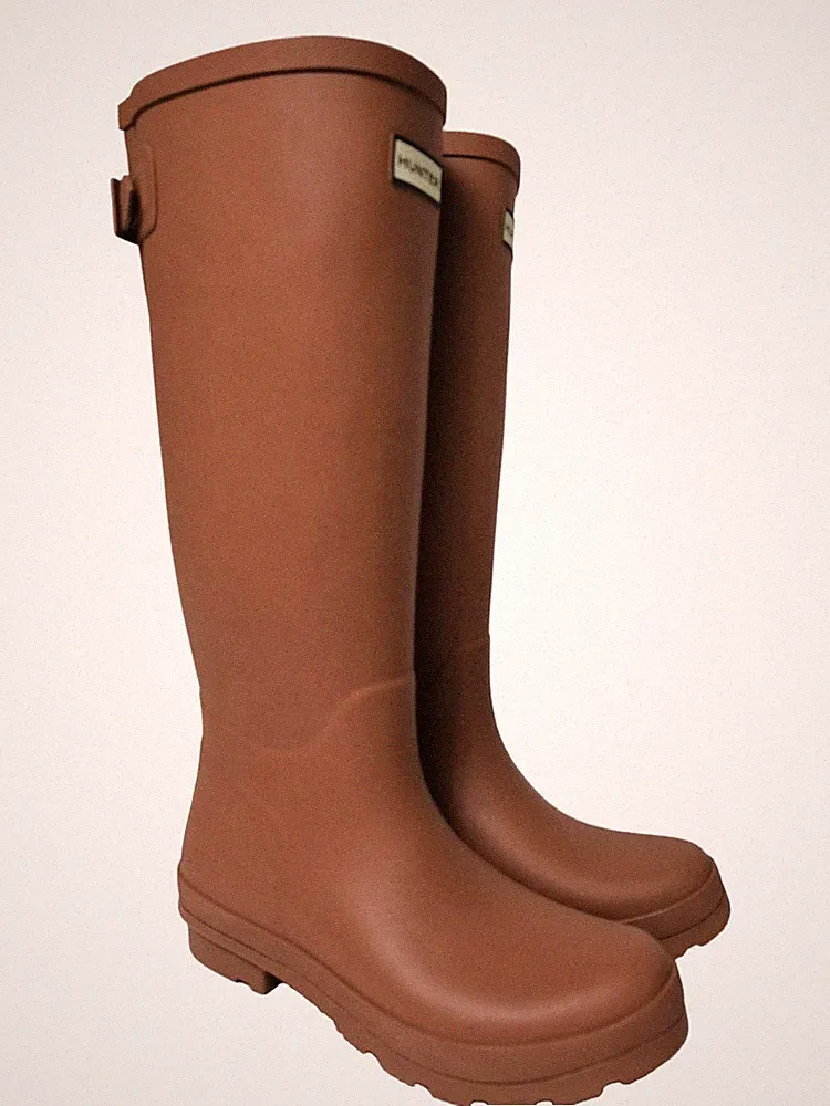 HUNTER Gummistiefel Damen Stiefel Gr. DE 40 braun Casual-Look